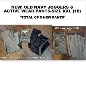 NEW OLD NAVY TEEN BOYS XXL (18) JOGGERS AND ATHELETIC PANTS (QTY. 5 IN THIS LOT)